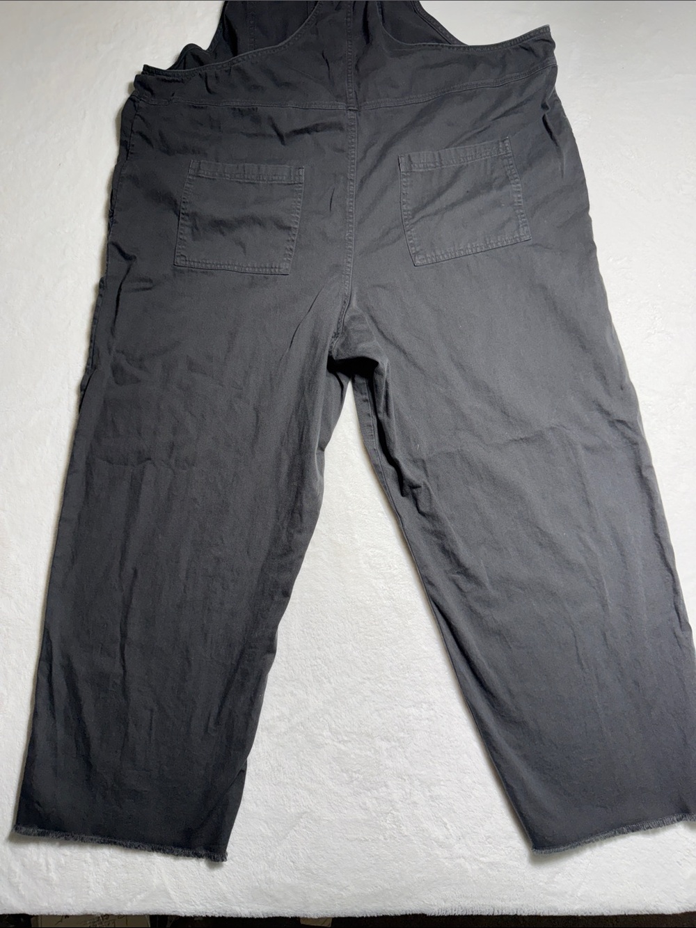 aerie Dark Gray Cotton Overalls Jumpsuit with Wide Legs - Picture 7 of 8